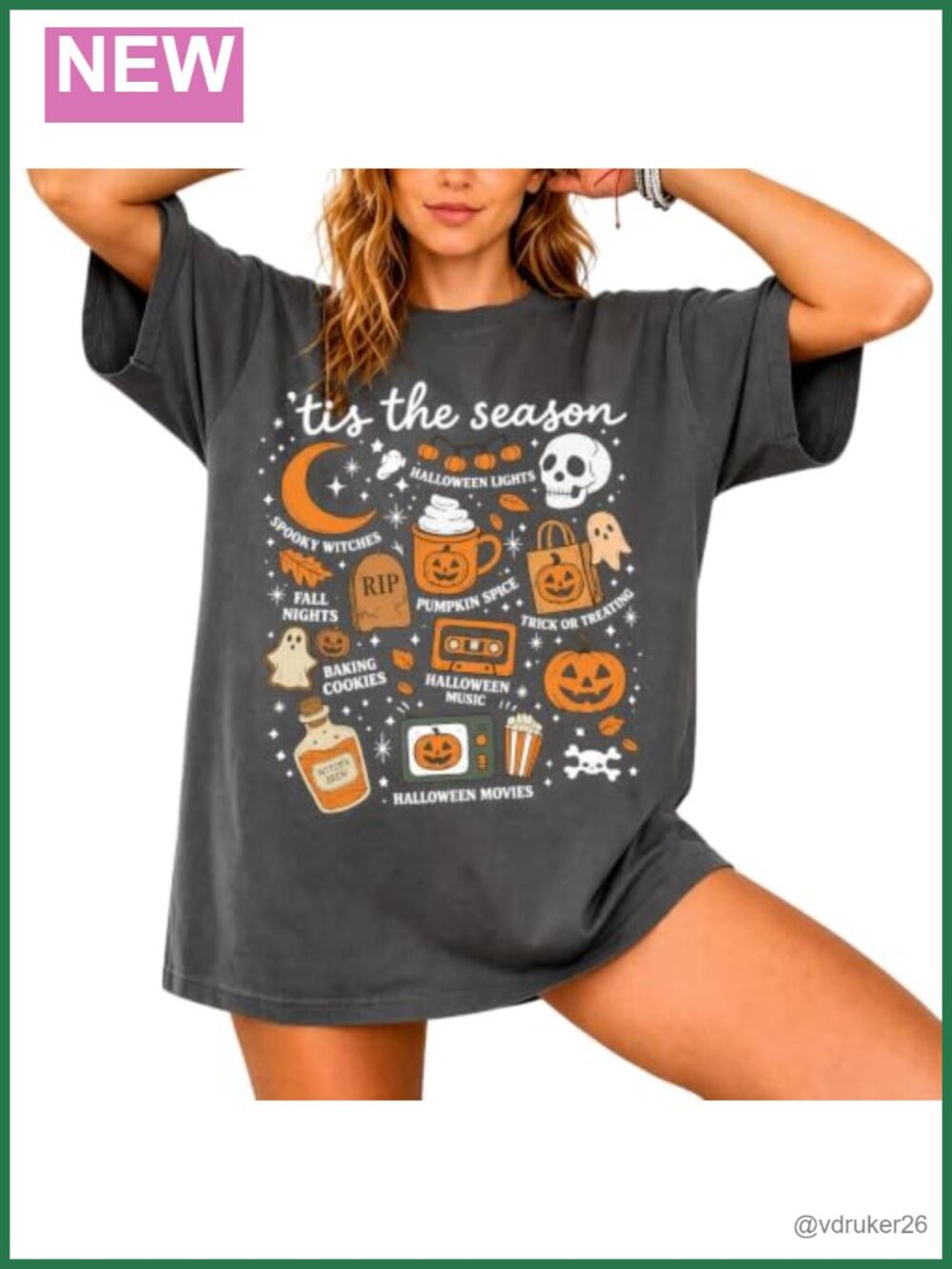 Spooky Ghost Graphic Oversized Tee Women Halloween T-Shirt Fall